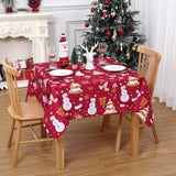 Garvee Tovaglia Natalizia Impermeabile con Pupazzo di Neve - Poliestere Resistente, Quadrata 54x54, Rosso, Perfetta per Cucina e Sala da Pranzo