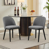 Garvee Set di 2 sedie da pranzo imbottite in tessuto moderno, sedie da cucina con cuscini spessi, gambe in legno, schienale curvo, grigio per ristorante e bar - Nero