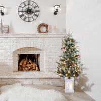 Albero di Natale artificiale Garvee, confezione da 2 – 91 cm, 78 LED in fibra ottica (bianco caldo), 8 modalità di luce, scatola portalampada a forma di pupazzo di neve