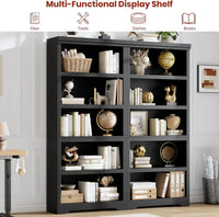 Garvee Libreria Rustica Alta 190,5 cm, 2-6 Ripiani Regolabili, MDF Robusta, Elegante, Antiribaltamento, Soggiorno e Studio, Neutro