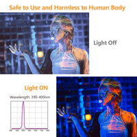 Garvee UV Blacklight 2-Pack 36W 12 LED Blacklight Bar Lampada 390-400nm Lunghezze d'onda UVA Cavo da 1,5M per Halloween Body Painting Decorazione per feste sul palco