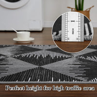 Tappeto lavabile Garvee 80 x 150 cm nero a pelo corto antiscivolo per soggiorno e camera da letto