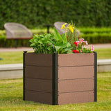 Garvee Letto Da Giardino In Legno 63,5x63,5x58,4 cm Con Drenaggio Superiore E Struttura Rinforzata Per Patio E Balcone, Materiale Composito Eco-Friendly, Angoli Antiruggine