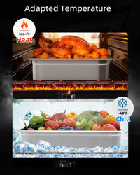 Garvee Set 6 Vassoi Catering Acciaio Inox Profondi 10.16 cm Standard - Ideali per Eventi e Feste, Finitura Specchio Senza Manico/Coperchio