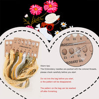 Set di bordi Garvee per borsa in tela con motivo floreale, kit per punto croce, filo da ricamo, telaio da ricamo per ragazze, idea regalo fai da te