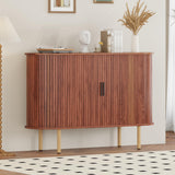 Garvee Buffet Sideboard 120 cm Stile Moderno Anni '50, Scorrevole, Legno Ingegnerizzato, Soggiorno e Ingresso, Curvo, Rovere Caldo