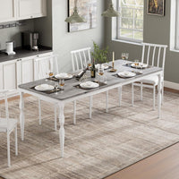 Tavolo da pranzo Garvee da 180 cm in stile rustico per 6-8 persone con robusto piano in legno e gambe in metallo stabili per cucina e sala da pranzo, rettangolare, antigraffio