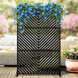 Garvee Pannello Privacy Esterno con Supporto, Schermo Privacy 198x122 cm, Acciaio Resistente, Design Moderno, Base Rinforzata, Divisorio Giardino e Balcone