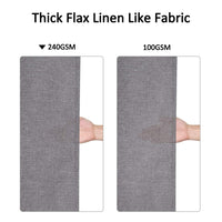 Garvee Flachs-Leinen-Duschvorhang 240GSM Schwer Wasserabweisend Mit Haken Grau 100x180 cm Bad