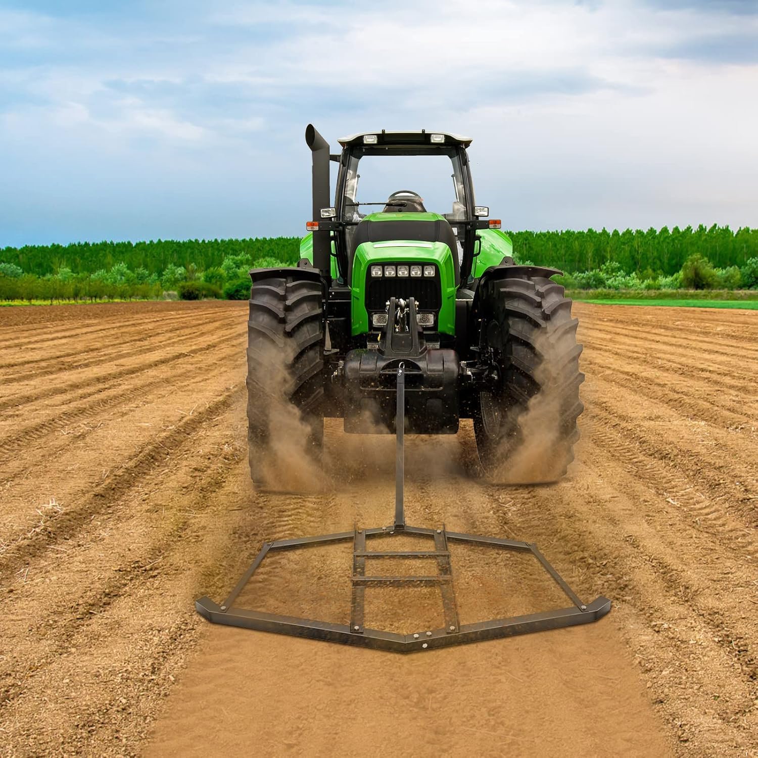 Erpice Livellatore Garvee 66" per Vialetti - Doppi Pali Regolabili per Trattori ATV UTV Giardino, Acciaio Robusto, Montaggio Rapido | Perfetto per Festa del Papà