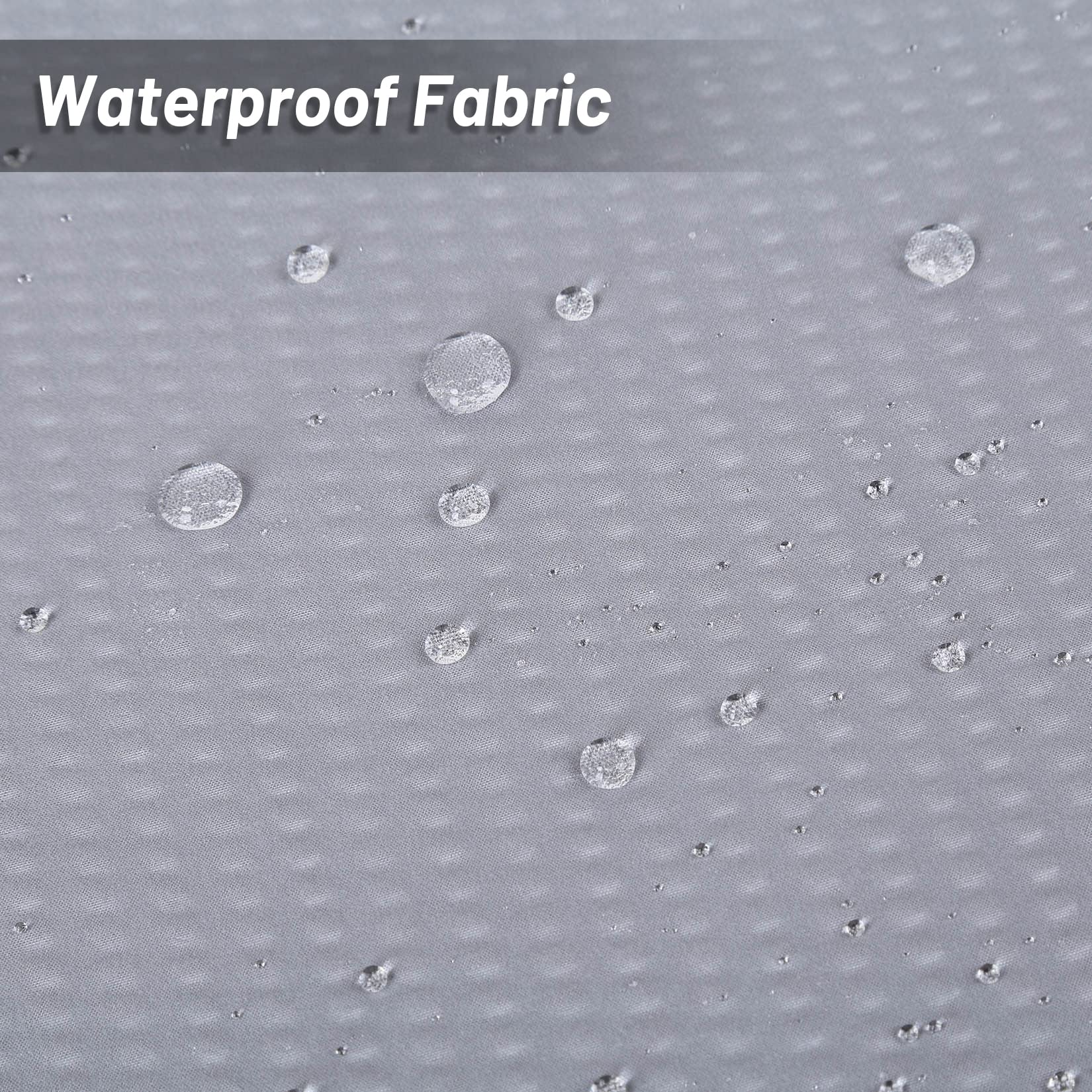 Tenda da doccia Garvee grigia con motivo in rilievo, poliestere, orlo appesantito, 12 asole, adatta per bagni