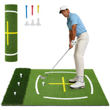 Garvee Tappeto da Golf Dual Turf 152x122 cm 45mm - Linea Guida, Swing, EVA Antiscivolo, PE Resistente Indoor/Outdoor