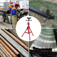 Supporto per carrello portatubo Garvee V-Head in acciaio al carbonio per impieghi gravosi, altezza regolabile, 28-52 pollici, pieghevole, nero