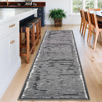 Tappeto lavabile Garvee 80 x 150 cm a pelo corto antiscivolo nero per soggiorno camera da letto cucina corridoio