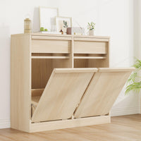 Pattumiera Garvee Modern da 37.85 L, a prova di animali domestici, in legno, autoportante per cucina e soggiorno, salvaspazio, sistema di inclinazione