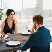 Set tavolo e sedie da bar Garvee con piano semicircolare in stile retrò, 3 ripiani, sgabelli rivestiti in pelle per cucina e ufficio, moderno, salvaspazio
