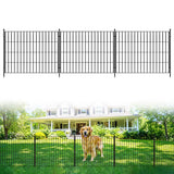 Garvee Recinzione Da Giardino In Ferro 24in X 23.6ft, 10 Pannelli, Antiruggine, Cancello Basso, Facile Montaggio, Nero