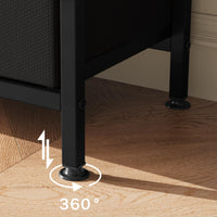 Mobile TV Garvee da 50 pollici, mobiletto TV compatto per soggiorno, 2 cassetti, legno grigio, cassetti neri, consolle TV in stile cassettiera, camera da letto