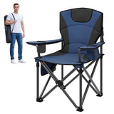 Garvee Campingstuhl Faltbar 200 KG Belastbar Ultragroßer Angelstuhl 64 cm Hohe Rückenlehne Polsterung 600×300D Oxford-Stoff Getränkehalter Tragetasche Garten Strand
