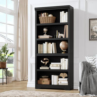Garvee Libreria Rustica Alta 190,5 cm, 2-6 Ripiani Regolabili, MDF Robusta, Elegante, Antiribaltamento, Soggiorno e Studio, Neutro