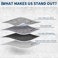 Tappeto per soggiorno Garvee Boho, grande, vintage, lavabile, a pelo corto, antiscivolo, grigio, 200x290 cm