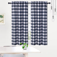 GARVEE Tende da cucina impermeabili con motivo a quadri Buffalo, 2 pannelli, 28x45 pollici, blu navy, per cucina e soggiorno