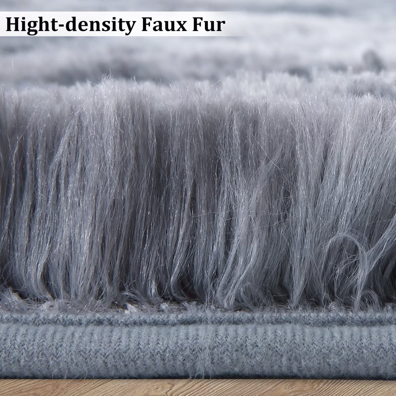Tappeto rotondo Garvee Fluffy da 2'7,5" per cameretta dei bambini, grigio, morbido e soffice, in velluto e spugna, antiscivolo e fonoassorbente, per camerette di neonati e adolescenti.