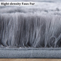 Tappeto rotondo Garvee Fluffy da 2'7,5" per cameretta dei bambini, grigio, morbido e soffice, in velluto e spugna, antiscivolo e fonoassorbente, per camerette di neonati e adolescenti.