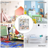 Mobiletto portaoggetti bianco Garvee per bambini, libreria a 3 ripiani, antiribaltamento, robusto mobiletto in legno per sala giochi