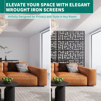 Garvee Recinzione decorativa in metallo per giardino, 72" H, antiruggine, alluminio, forme geometriche, per cortile e piscina