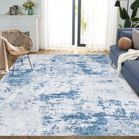 Tappeto moderno astratto Garvee, lavabile, antiscivolo, soggiorno, camera da letto, 160x230 cm, azzurro