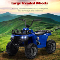 Quad elettrico Garvee 12V per bambini dai 2 ai 5 anni, auto giocattolo elettrica ATV con luci a LED, musica e design antiurto, giocattolo robusto per esterni, controllo sicuro della velocità