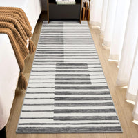 Tappeto Garvee 80x150 lavabile per corridoio, pelo corto, antiscivolo, morbido, moderno tappeto da corridoio per soggiorno, camera da letto, cucina, grigio chiaro