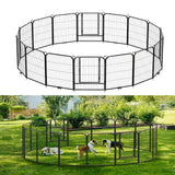 Recinzione per esterni Garvee Dog Playground a 16 pannelli con cancello, 32 pollici, in acciaio, antiruggine, robusta per giardino e campeggio, flessibile e modellabile - giallo