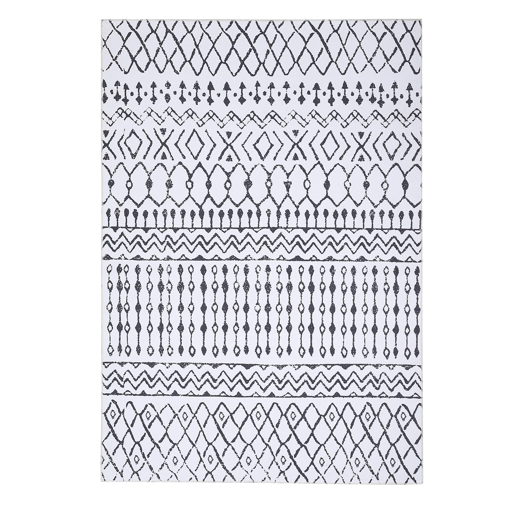 Tappeto Garvee Boho, tappeto moderno neutro per camera da letto, soggiorno, sala giochi, 120x170 cm, beige