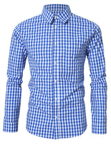 Camicia da uomo Garvee Slim Fit, tradizionale camicia a quadri per l'Oktoberfest, varie taglie, rosso e blu