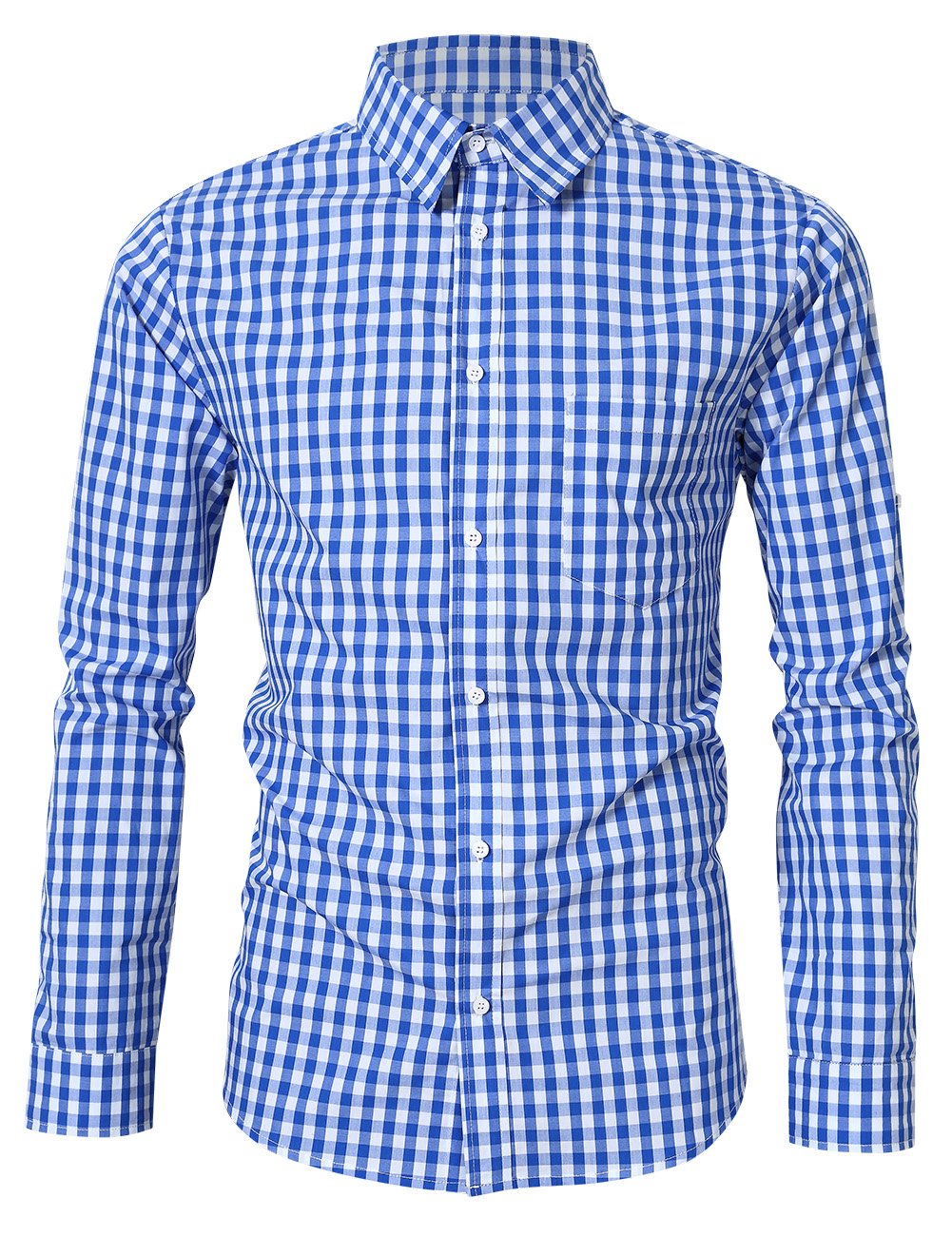 Camicia da uomo Garvee Slim Fit, tradizionale camicia a quadri per l'Oktoberfest, varie taglie, rosso e blu