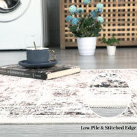 Tappeto antimacchia Garvee, lavabile in lavatrice, stile country retrò, per camera da letto, tavolo da pranzo, 120 x 170 cm, beige
