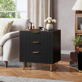 Garvee Cassettiera 3 Cassetti Fluted Moderna in MDF Nero, Sicura e Resistente all'Acqua, Multiuso per Camera e Soggiorno - Nero