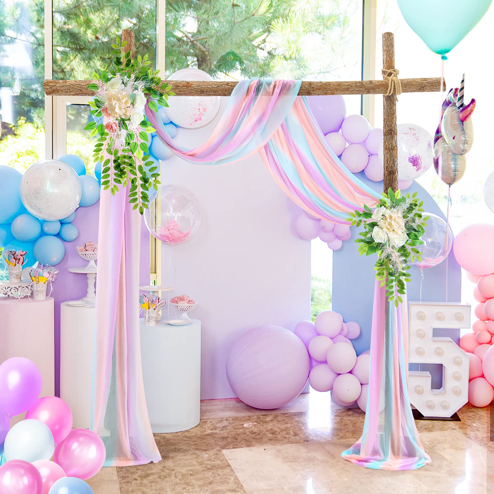 Garvee Wedding Arch Draping Fabric Tulle Contrast Colour Outdoor Backdrop 2FTx18FT Riutilizzabile Spruzzabile con Acqua Versatile