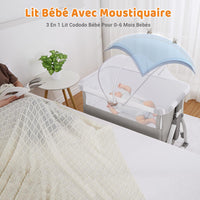 GARVEE Lettino per bambini, Culla per bambini, Lettino da comodino 4 in 1, Lettino da viaggio per bambini
