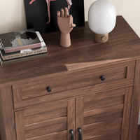 Mobiletto portaoggetti Garvee Farmhouse, ripiano regolabile a 3 livelli, 7 marce, legno, stile rustico, cucina e corridoio, 15,7x31,5x36 pollici