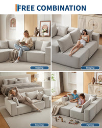 Divano componibile modulare Garvee da 108" con chaise longue a forma di L, tessuto polimerico Boneless Comfort, versatile per il soggiorno