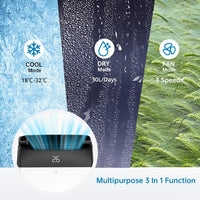 GARVEE Mobile Klimagerät 10000 BTUs, Fernbedienung Abluftschlauch Schlafmodus Mobil Klimaanlage Luftkühler, 3-in-1 Tragbares Klimagerät, Luftentfeuchter (30L/H), Kühlfunktion, Ventilator