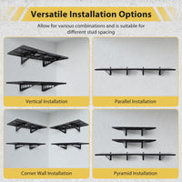 Scaffalatura da parete per garage in acciaio per impieghi gravosi Garvee, confezione da 2, 1,6 x 4 piedi, verniciata a polvere, con ganci per garage e officina, capacità di carico di 560 libbre, collegamento a vite