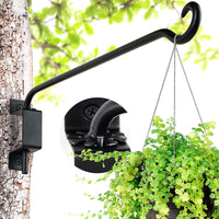 Garvee Set di 2 ganci girevoli per piante da parete, in ferro resistente, girevoli, antiruggine per giardino e balcone, 12-16 pollici, nero
