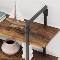 GARVEE Libreria Romana con 5 ripiani aperti, Libreria in legno - Libreria stretta con colonna romana, Scaffale per soggiorno dal design industriale, Libreria indipendente per soggiorno, camera da letto, ufficio