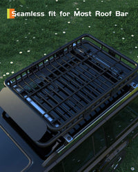 Portapacchi universale Garvee da 64"x39" con capacità di 200 libbre, acciaio resistente, deflettori antivento per SUV e camion, nero