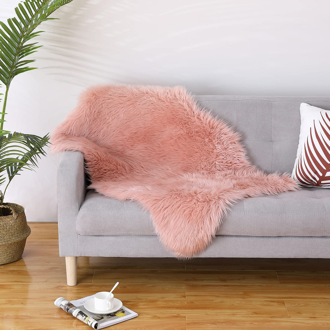 Garvee Alfombra De Piel De Oveja Sintética Rosa Morbido Caldo Durevolezza Pelliccia sintetica 2x3 piedi Soggiorno camera da letto