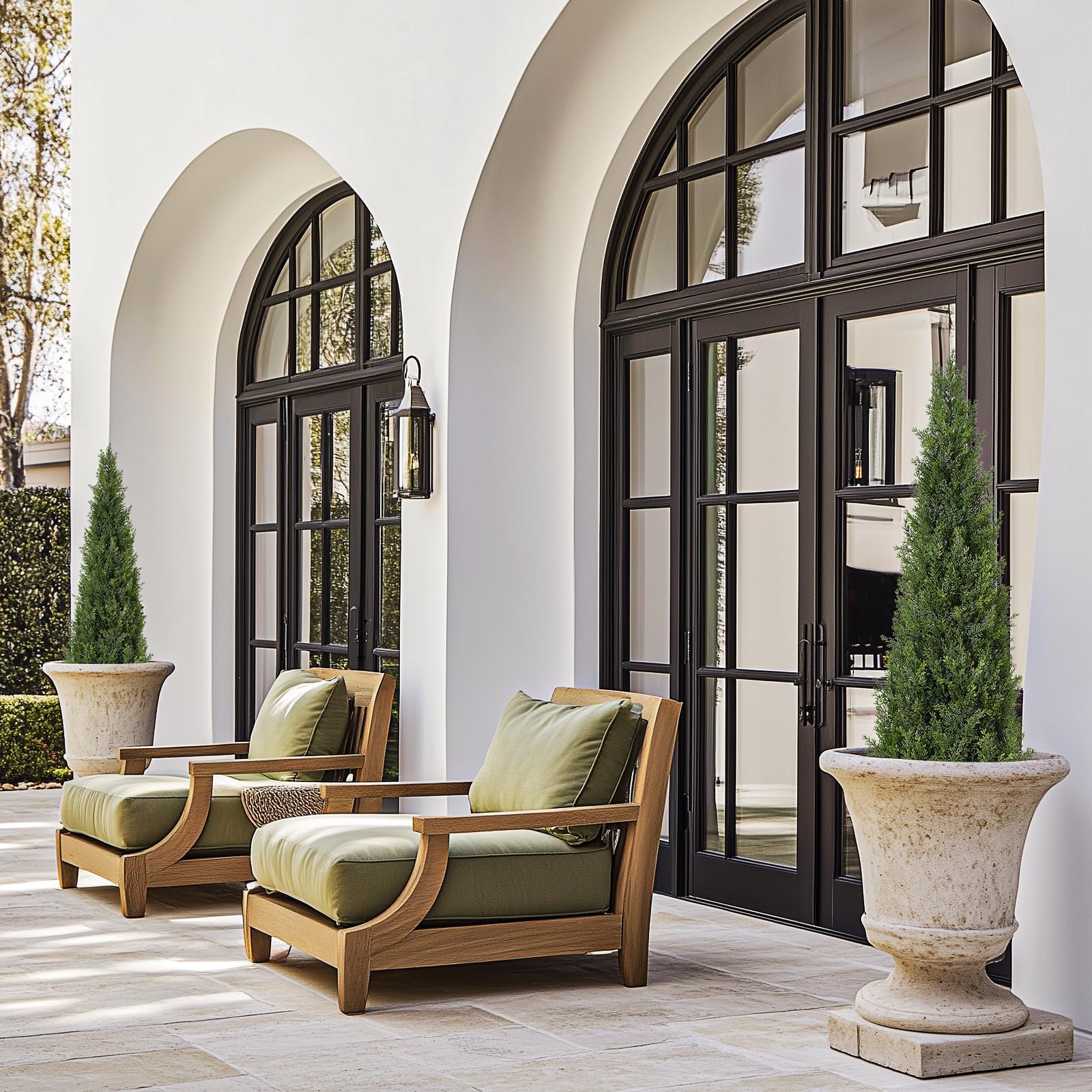 Alberi artificiali di cedro topiato Garvee da 4 piedi, resistenti alle intemperie, materiale di alta qualità per uso in giardino e in interni, set da 2, verde